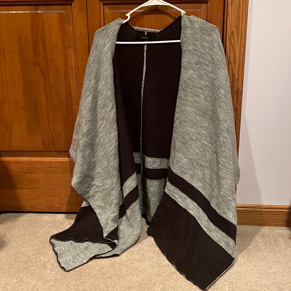Grey and Black Poncho